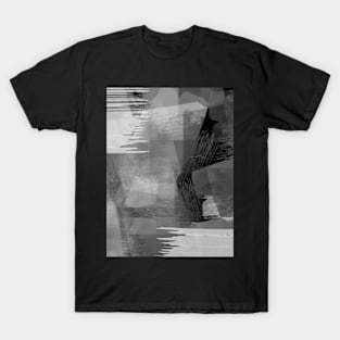 Chaos Gray Abstract Art Digital Painting T-Shirt